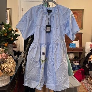 Cynthia Rowley NWT blue dress with flower sz L